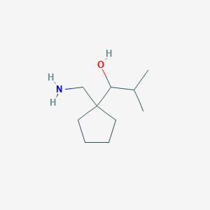 molecular formula C10H21NO B12106706 1-[1-(Aminomethyl)cyclopentyl]-2-methylpropan-1-OL 