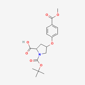 (2S,4S)-1-(tert-Butoxycarbonyl)-4-(4-(methoxycarbonyl)phenoxy)pyrrolidine-2-carboxylic acid