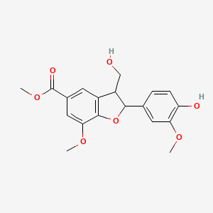 Methyl 2-(4-hydroxy-3-methoxyphenyl)-3-(hydroxymethyl)-7-methoxy-2,3-dihydro-1-benzofuran-5-carboxylate