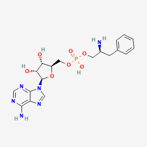 molecular formula C19H25N6O7P B1210676 Adenosine-5'-[phenylalaninol-phosphate] CAS No. 6372-09-4