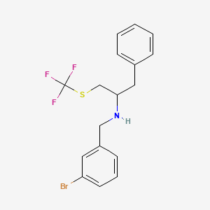 (1-Benzyl-2-trifluoromethylsulfanyl-ethyl)-(3-bromo-benzyl)-amine