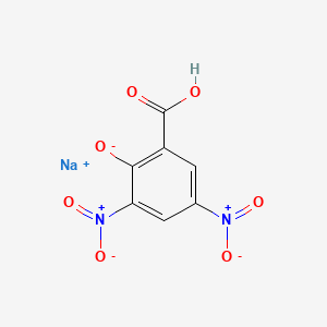 molecular formula C7H3N2NaO7 B1210679 Benzoic acid, 2-hydroxy-3,5-dinitro-, monosodium salt CAS No. 46506-88-1
