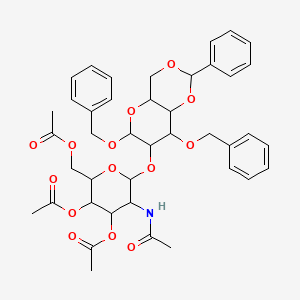 molecular formula C41H47NO14 B12106790 2-O-(2-Acetamido-2-deoxy-3,4,6-tri-O-acetyl--D-glucopyranosyl)-3-O-benzyl-4,6-O-benzylidene-D-mannose 