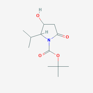 molecular formula C12H21NO4 B12106795 (2S)-tert-Butyl 3-hydroxy-2-isopropyl-5-oxopyrrolidine-1-carboxylate 