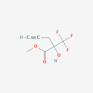 molecular formula C7H7F3O3 B12106894 2-Hydroxy-2-trifluoromethyl-pent-4-ynoic acid methyl ester 