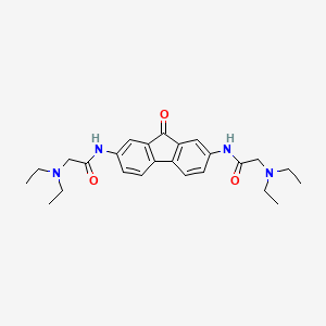 molecular formula C25H32N4O3 B1210691 2,7-Bis((diethylamino)acetamido)fluoren-9-one CAS No. 59635-72-2