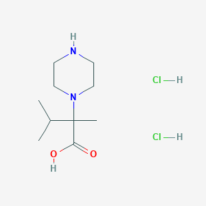 molecular formula C10H22Cl2N2O2 B12106916 2,3-Dimethyl-2-piperazin-1-ylbutanoic acid;dihydrochloride 