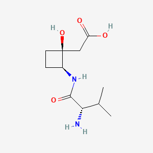 B1210696 1-(S)-Hydroxy-2-(S,S)-valylamidocyclobutane-1-acetic acid CAS No. 55051-90-6