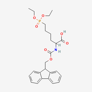 molecular formula C25H32NO7P B12106970 (S)-2-((((9H-Fluoren-9-yl)methoxy)carbonyl)amino)-6-(diethoxyphosphoryl)hexanoic acid 