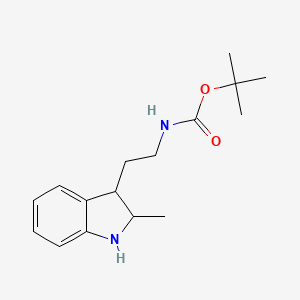 molecular formula C16H24N2O2 B12106974 tert-butyl N-[2-(2-methyl-2,3-dihydro-1H-indol-3-yl)ethyl]carbamate 