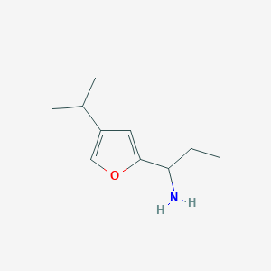 molecular formula C10H17NO B12107015 2-Furanmethanamine, a-ethyl-4-(1-methylethyl)-, (aR)- 