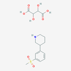 molecular formula C16H23NO8S B12107098 3S-(-)-3-(3-Methanesulfonyl-phenyl)-piperidine Tartaric Acid Salt 