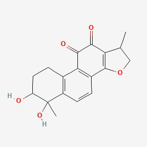 molecular formula C18H18O5 B12107151 6,7-dihydroxy-1,6-dimethyl-2,7,8,9-tetrahydro-1H-naphtho[1,2-g][1]benzofuran-10,11-dione 