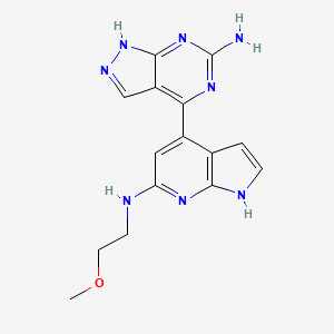 4-(6-((2-Methoxyethyl)amino)-1H-pyrrolo[2,3-b]pyridin-4-yl)-1H-pyrazolo[3,4-d]pyrimidin-6-amine