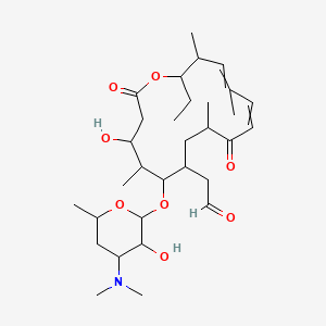 molecular formula C31H51NO8 B1210728 2-[6-[4-(Dimethylamino)-3-hydroxy-6-methyloxan-2-yl]oxy-16-ethyl-4-hydroxy-5,9,13,15-tetramethyl-2,10-dioxo-1-oxacyclohexadeca-11,13-dien-7-yl]acetaldehyde 