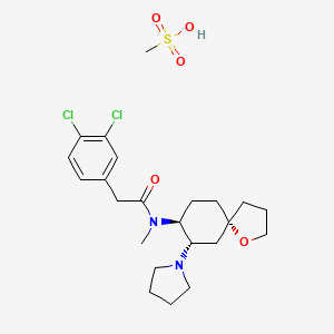 molecular formula C23H34Cl2N2O5S B1210731 Spiradoline mesylate CAS No. 87173-97-5