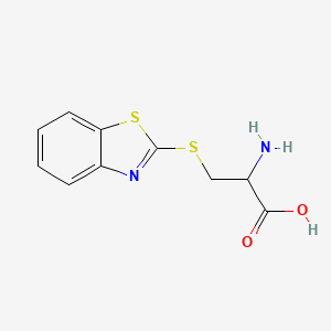 molecular formula C10H10N2O2S2 B12107377 2-Amino-3-(1,3-benzothiazol-2-ylsulfanyl)propanoic acid 