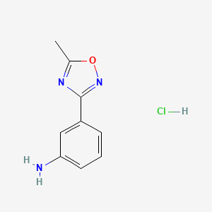 molecular formula C9H10ClN3O B12107388 3-(5-Methyl-1,2,4-oxadiazol-3-yl)aniline hydrochloride CAS No. 10185-70-3