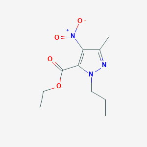 molecular formula C10H15N3O4 B12107425 5-Methyl-4-nitro-2-propyl-2H-pyrazole-3-carboxylic acid ethyl ester 