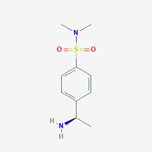 molecular formula C10H16N2O2S B12107535 4-[(1R)-1-Aminoethyl]-N,N-dimethylbenzene-1-sulfonamide 