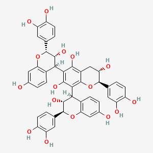 molecular formula C45H38O16 B1210763 ent-杨梅醇-(4β->8)-儿茶素-(6->4β)-ent-杨梅醇 CAS No. 88269-47-0