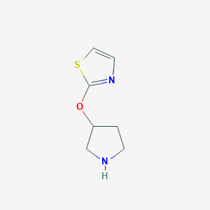 molecular formula C7H10N2OS B12107731 2-(Pyrrolidin-3-yloxy)-1,3-thiazole 