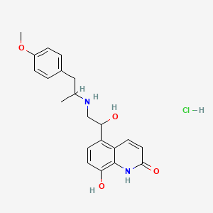 molecular formula C21H25ClN2O4 B12107732 8-hydroxy-5-[1-hydroxy-2-[1-(4-methoxyphenyl)propan-2-ylamino]ethyl]-1H-quinolin-2-one;hydrochloride 