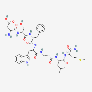 molecular formula C41H57N9O10S B12107764 H-Asp-Ser-Phe-Trp-b-Ala-Leu-Met-NH2 