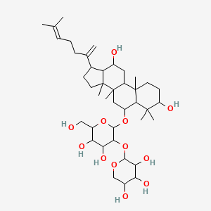 2-[2-[[3,12-dihydroxy-4,4,8,10,14-pentamethyl-17-(6-methylhepta-1,5-dien-2-yl)-2,3,5,6,7,9,11,12,13,15,16,17-dodecahydro-1H-cyclopenta[a]phenanthren-6-yl]oxy]-4,5-dihydroxy-6-(hydroxymethyl)oxan-3-yl]oxyoxane-3,4,5-triol