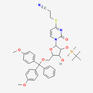 3-[1-[5-[[Bis(4-methoxyphenyl)-phenylmethoxy]methyl]-3-[tert-butyl(dimethyl)silyl]oxy-4-hydroxyoxolan-2-yl]-2-oxopyrimidin-4-yl]sulfanylpropanenitrile