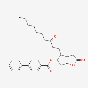 [1,1'-Biphenyl]-4-carboxylic acid,hexahydro-2-oxo-4-(3-oxodecyl)-2H-cyclopenta[b]furan-5-ylester,[3aR-(3aalpha,4alpha,5beta,6aalpha)]