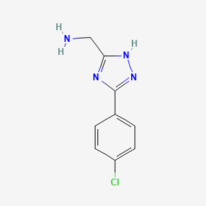 molecular formula C9H9ClN4 B12107915 C-[5-(4-chloro-phenyl)-2H-[1,2,4]triazol-3-yl]-methylamine 