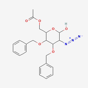 [5-Azido-6-hydroxy-3,4-bis(phenylmethoxy)oxan-2-yl]methyl acetate