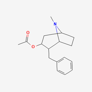 8-Azabicyclo[3.2.1]octan-3-ol, 8-methyl-2-(phenylmethyl)-, acetate (ester)