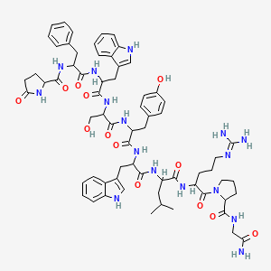 molecular formula C67H84N16O13 B12108018 D-Pyr-D-phe-D-trp-ser-tyr-D-trp-leu-arg-pro-gly-NH2 