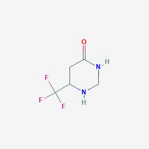 molecular formula C5H7F3N2O B12108051 6-(Trifluoromethyl)-1,3-diazinan-4-one 