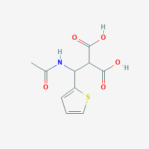 molecular formula C10H11NO5S B12108057 2-(Acetamido(thiophen-2-yl)methyl)malonic acid 