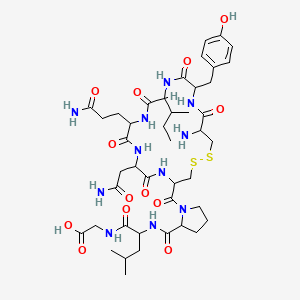 molecular formula C43H65N11O13S2 B12108127 H-DL-Cys(1)-DL-Tyr-DL-xiIle-DL-Gln-DL-Asn-DL-Cys(1)-DL-Pro-DL-Leu-Gly-OH 