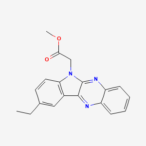 molecular formula C19H17N3O2 B1210817 2-(9-Ethyl-6-indolo[3,2-b]quinoxalinyl)acetic acid methyl ester 