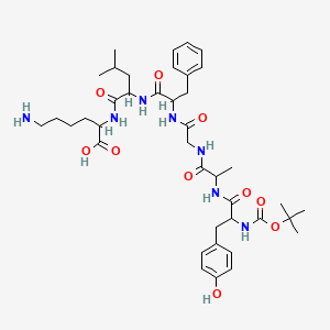 molecular formula C40H59N7O10 B12108211 Boc-DL-Tyr-DL-Ala-Gly-DL-Phe-DL-Leu-DL-Lys-OH 