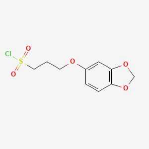 molecular formula C10H11ClO5S B12108256 3-(1,3-Benzodioxol-5-yloxy)propane-1-sulfonyl chloride 