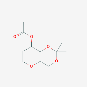 molecular formula C11H16O5 B12108262 (2,2-Dimethyl-4,4a,8,8a-tetrahydropyrano[3,2-d][1,3]dioxin-8-yl) acetate 