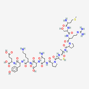 H-Met-ser-arg-pro-ala-cys-pro-asn-asp-lys-tyr-glu-OH