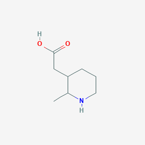 molecular formula C8H15NO2 B12108339 2-(2-Methylpiperidin-3-yl)acetic acid 