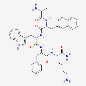 molecular formula C42H50N8O5 B12108527 H-DL-Ala-DL-2Nal-DL-Trp-DL-Phe-DL-Lys-NH2 