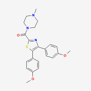 molecular formula C23H25N3O3S B1210854 [4,5-双(4-甲氧基苯基)-2-噻唑基]-(4-甲基-1-哌嗪基)甲酮 