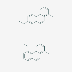 molecular formula C36H36 B12108549 1,9-Dimethyl-7-ethylphenanthrene/1,9-dimethyl-5-ethylphenanthrene 