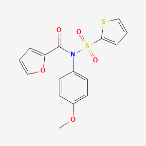 molecular formula C16H13NO5S2 B1210860 N-(4-methoxyphenyl)-N-thiophen-2-ylsulfonyl-2-furancarboxamide 