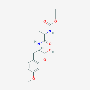 molecular formula C18H26N2O6 B12108603 (2S)-3-(4-methoxyphenyl)-2-[[(2S)-2-[(2-methylpropan-2-yl)oxycarbonylamino]propanoyl]amino]propanoic acid 