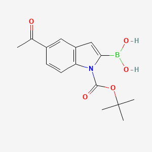 1H-Indole-1-carboxylic acid, 5-acetyl-2-borono-, 1-(1,1-dimethylethyl) ester (9CI)